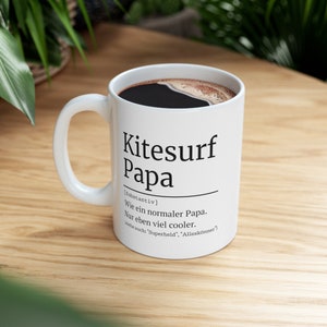 Kitesurf dad mug, kitesurf dad definition mug, kitesurf gifts, gifts for men, kite surf accessory, kitesurf saying mug,