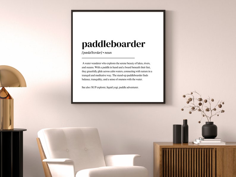 Paddleboarder Definition Stand up Paddle Board Digital Print