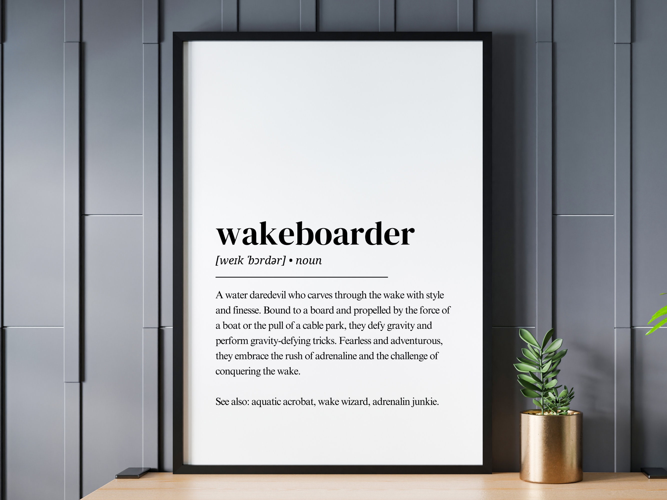 Wakeboarder Definition Wakeboard Digital Print Wakeboard Posters