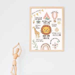Affirmation poster, mindfulness children, children's room decor