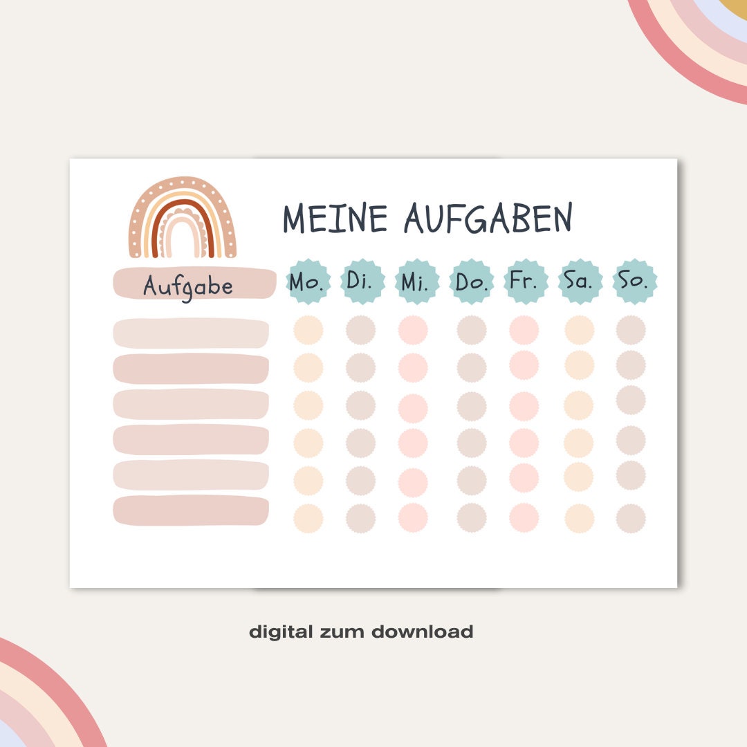 Aufgabenplan Kinder Pdf Kostenlos