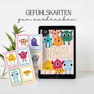 Emotiekaarten voor kinderen om af te drukken in het Duits