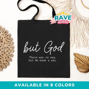But God Tote Bag, Church bags for women, Bible canvas tote bag, Bible study tote bag, Christian Canvas Tote Bag, Cancer gifts Christian tote
