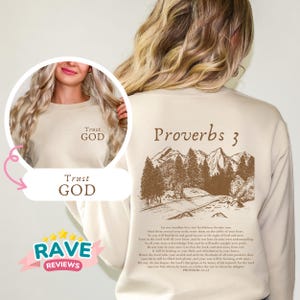 Proverbs 3 Christian Crewneck Sweatshirt, Pocket and back designs, Jesus hoodie, Bible verse sweatshirt, Faith hoodies, Mother&#39;s Day gifts