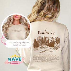Psalm 23 Sweatshirt, Christian sweatshirt, Jesus sweater, Bible verse hoodie, Faith sweatshirt, Christian streetwear, Gift for Christian