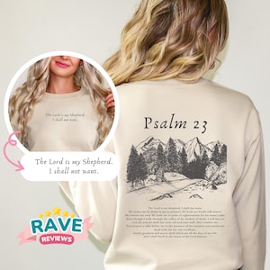 Psalm 23 Sweatshirt, Christian sweatshirt, Jesus sweater, Bible verse hoodie, Faith sweatshirt, Christian streetwear, Gift for Christian