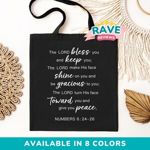 The Lord bless you tote bag, Christian Canvas Tote Bag, Faith totes, Church tote, Christian book bag, Catholic teacher bag, Uplifting gifts