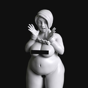 Sub Series 145 - Thicc and Curvy BBW Girl Tied Up Naked by Manufaktura Miniatures