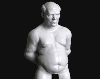 Sub Series 33 - Old Prisoner Guy Standing Tied Up by Manufaktura Miniatures