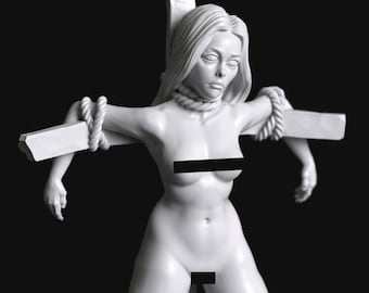 Sub Series 47a - Petite Prisoner Girl Crucified Naked by Manufaktura Miniatures
