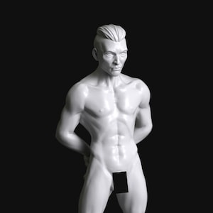 Sub Series 32 - Thin Prisoner Guy Standing Tied Up Naked by Manufaktura Miniatures