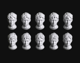 Serie Sedición 06c - Cabezas de Hermanas de Batalla Femeninas Genéticamente Mejoradas (x10) de Manufaktura Miniatures