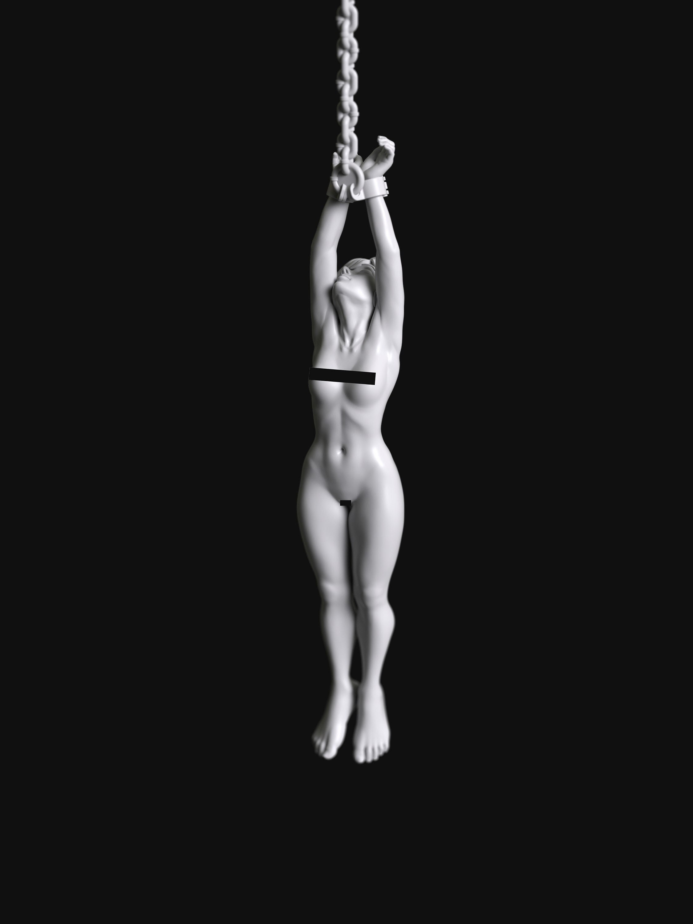 Sub Series 147 - Petite fille suspendue, ligotée et nue par Manufaktura Miniatures