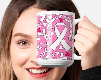 Breast Cancer Awareness, Hope Breast Cancer, Cute Cancer Gift, Breast Cancer Survivor, Breast Cancer Mug, Encouragement Gift, Ribbon Gift