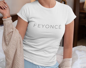 Feyonce Ladies T-shirt in Classic Silver Letters | Fiancee T-shirt | Engagement | Bride to Be