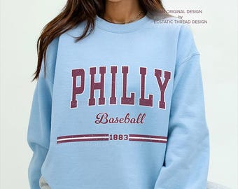 Philly Baseball Sweatshirt, Philadelphia Baseball Crewneck, Vintage Style Philly Sweatshirts, Baseball Philadelphia Gift, Phanatic, Unisex