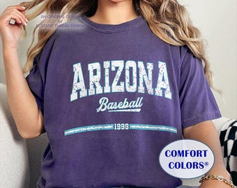 Retro Arizona Baseball Shirt, Comfort Colors®, Vintage Style, D-backs, Baseball Arizona T-shirt, Arizona Baseball Fan Gift, Vintage, Unisex