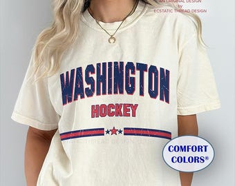 Washington Hockey Shirt, Vintage Washington Hockey, Comfort Colors®, Hockey Washington Tshirt, Washington Hockey Fan Gift, Apparel, Unisex