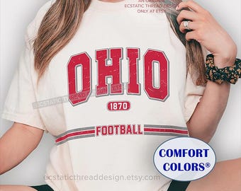 Ohio Football Shirt, Ohio State Football Tee, Vintage Style, Buckeyes Tshirt, Adult Unisex