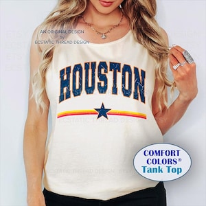 Houston Baseball Tank Top, Comfort Colors, Houston Baseball Shirts, Retro Houston Baseball Tshirt, Houston Baseball Fan Gift, Women and Men