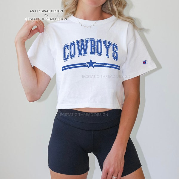 Cowboys Crop Top, Cowboys Crop T Shirt, Champion® Heritage Cropped T-Shirt, Cowboys Gift, Cowboys shirt, Cowboys Fan, Cowboys Tshirt