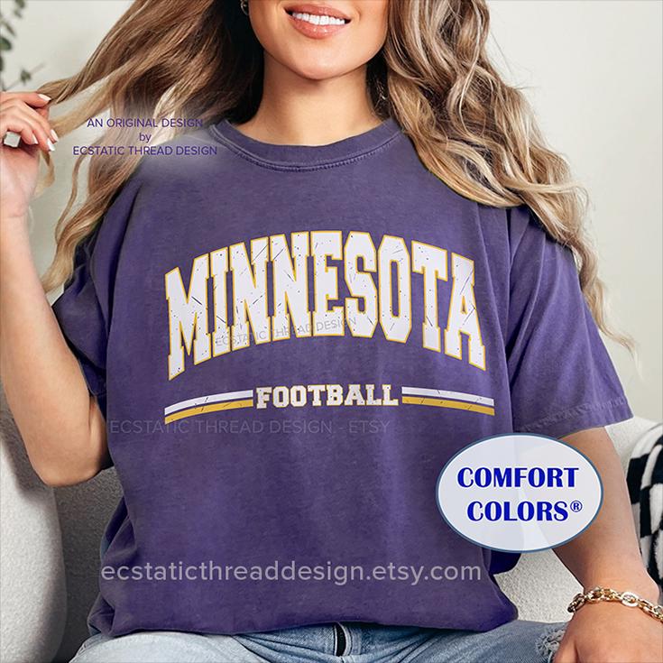 Vintage Minnesota Football Shirt, Distressed Minnesota Football Shirts, Comfort Colors®, Minnesota Football Gift, For Women and Men