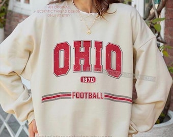 Ohio Football Sweatshirt, Ohio State Football Crewneck, Vintage Style, Buckeyes Sweater, Unisex