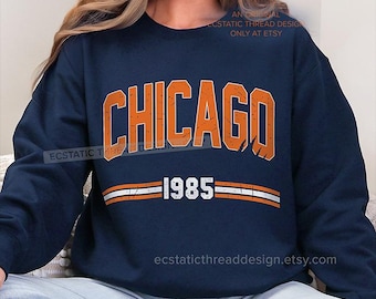 Chicago Football Sweatshirt, 1985 Heritage Chicago Crewneck, Retro Vintage Style Pullover, Unisex