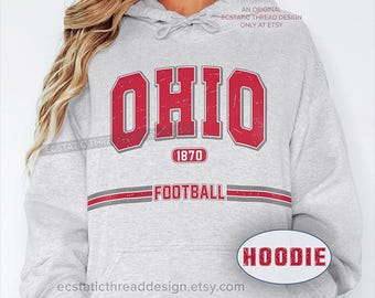 Ohio Football Hoodie, Ohio State Football, Vintage Style, Buckeyes Hoodies, Unisex