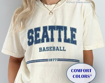 Seattle Baseball Shirt, Comfort Colors®, Seattle Baseball T shirt, Vintage Baseball Seattle Tee, Seattle Baseball Fan Gift, Apparel, Unisex