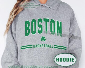 Boston Basketball Hoodie, Vintage Hoodies, Heritage, Retro Sweatshirt Hooded, Shamrock, Unisex Pullover