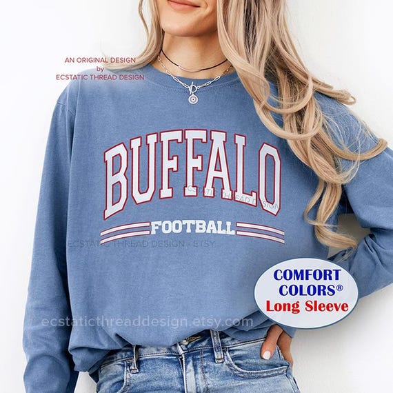 Buffalo Football Shirt, Long Sleeve, Vintage Buffalo Football, Comfort Colors®, Buffalo Footbal, Buffalo Football Fan Gift, For Women & Men