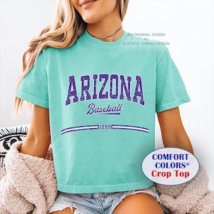 Arizona Baseball Crop Top, Comfort Colors®, Arizona Baseball Shirt Womens, Dbacks, Baseball Arizona Tshirt, AZ Baseball Women, 100% Cotton