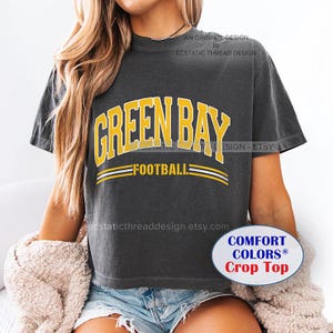 Green Bay Football Crop Top Shirt, Comfort Colors, Vintage Packers Shirt Women, Green Bay Cropped Tee, Green Bay Football Gift, For Women