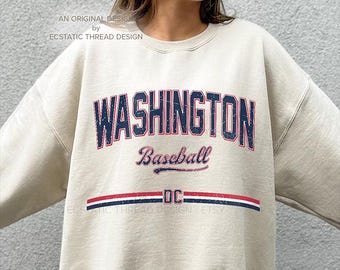 Washington Baseball Sweatshirt, Vintage Baseball Washington Crewneck, Washington DC Baseball Sweatshirt, Washington Baseball Gift, Unisex