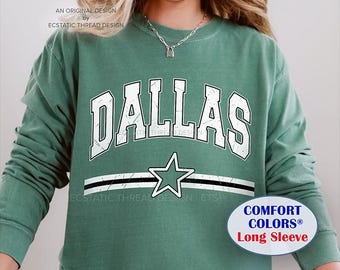 Dallas Hockey Shirt, Long Sleeve, Comfort Colors®, Vintage Dallas Hockey Shirt, Dallas Fan, Hockey Dallas, Dallas Hockey Gift, Women & Men