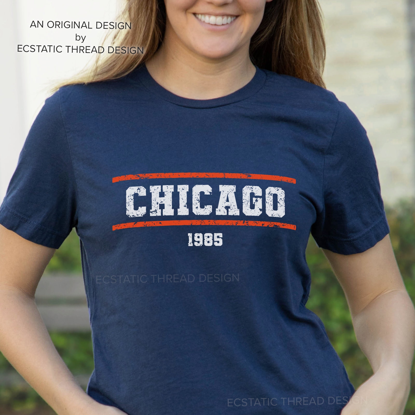 Chicago Cubs T-Shirt Women's 1 Royal Blue Three Out Color Blocked  Short Sleeve