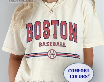 Vintage Boston Baseball Shirt, Comfort Colors®, Baseball Boston Tshirts, Boston Baseball Fan Gift, Retro Boston Baseball Shirts, Unisex