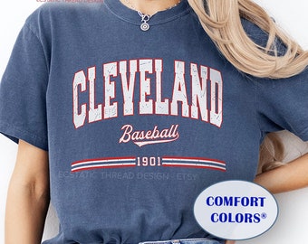 Distressed Cle Baseball Shirt Distressed Cle Baseball Shirt