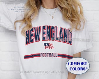 Vintage New England Football Shirt, Retro Tee, Football T-shirt, Heritage, Comfort Colors Unisex
