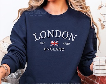 London Sweatshirt, British Crewneck, England Crewneck, Classic British Top, Print, UK Sweat Shirt, Unisex Pullover