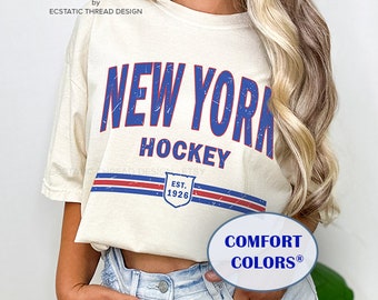 Vintage New York Hockey Shirt, NY Hockey Tee, Retro Hockey Shirt, Distressed Hockey Shirt, NY Hockey, Hockey Fan, Men and Womens Shirt