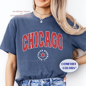 Vintage Chicago Baseball Shirt, Comfort Colors®, Chicago Baseball T Shirt, Baseball Chicago Shirts, Wrigleyville, Chicago Fan Gift, Unisex