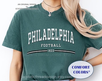 Vintage Philadelphia Football Shirt, Distressed Philadelphia Football Tshirt, Comfort Colors®, Philly Football, Bird Gang, For Women and Men