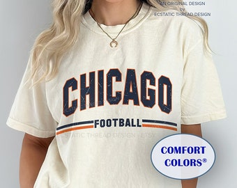 Vintage Chicago Football Shirt, Chicago Football Apparel, Comfort Colors®, Football Chicago, Chicago Football T-shirt, For Women and Men
