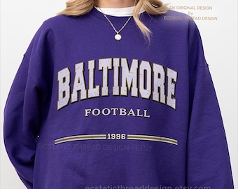 Vintage Baltimore Football Sweatshirt, Distressed Baltimore Football Crewneck, Baltimore Sweatshirt, Baltimore Fan Gift, Women & Men