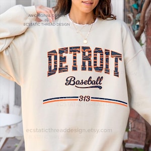 Vintage Detroit Baseball Sweatshirt, Baseball Detroit Crewneck Sweatshirt, Detroit Baseball Crew Neck, Detroit Baseball Gifts, Detroit 313