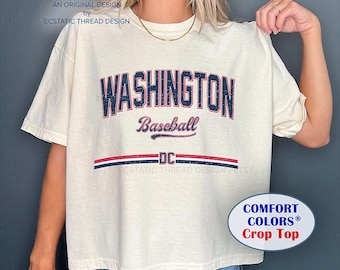 Washington Baseball Crop Top, Comfort Colors®, Washington DC Baseball Shirt, Nats Baseball Women, Baseball Washington Fan, 100% Cotton