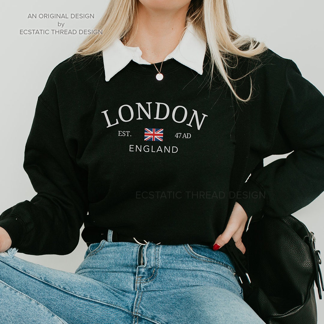 London Sweatshirt, British Sweatshirt, London England Crewneck, Print