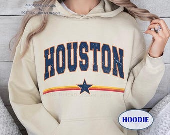 Houston Baseball Hoodie, Vintage Houston Baseball, Retro Baseball Houston Hoodies, Hooded Sweatshirt, Unisex